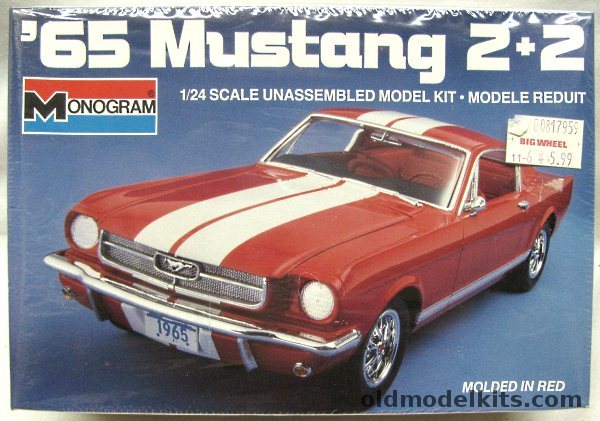 Monogram 1/24 1965 Ford Mustang 2+2 Fastback, 2713 plastic model kit